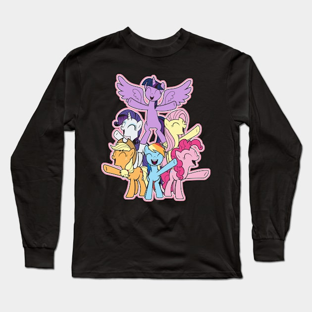 MLP Mane Six No Outline Long Sleeve T-Shirt by Unicornarama